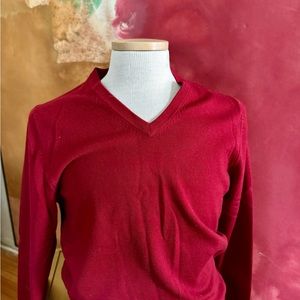 Brooks Brothers, small ,wool wine colored V-neck sweater, preppy, sophisticate